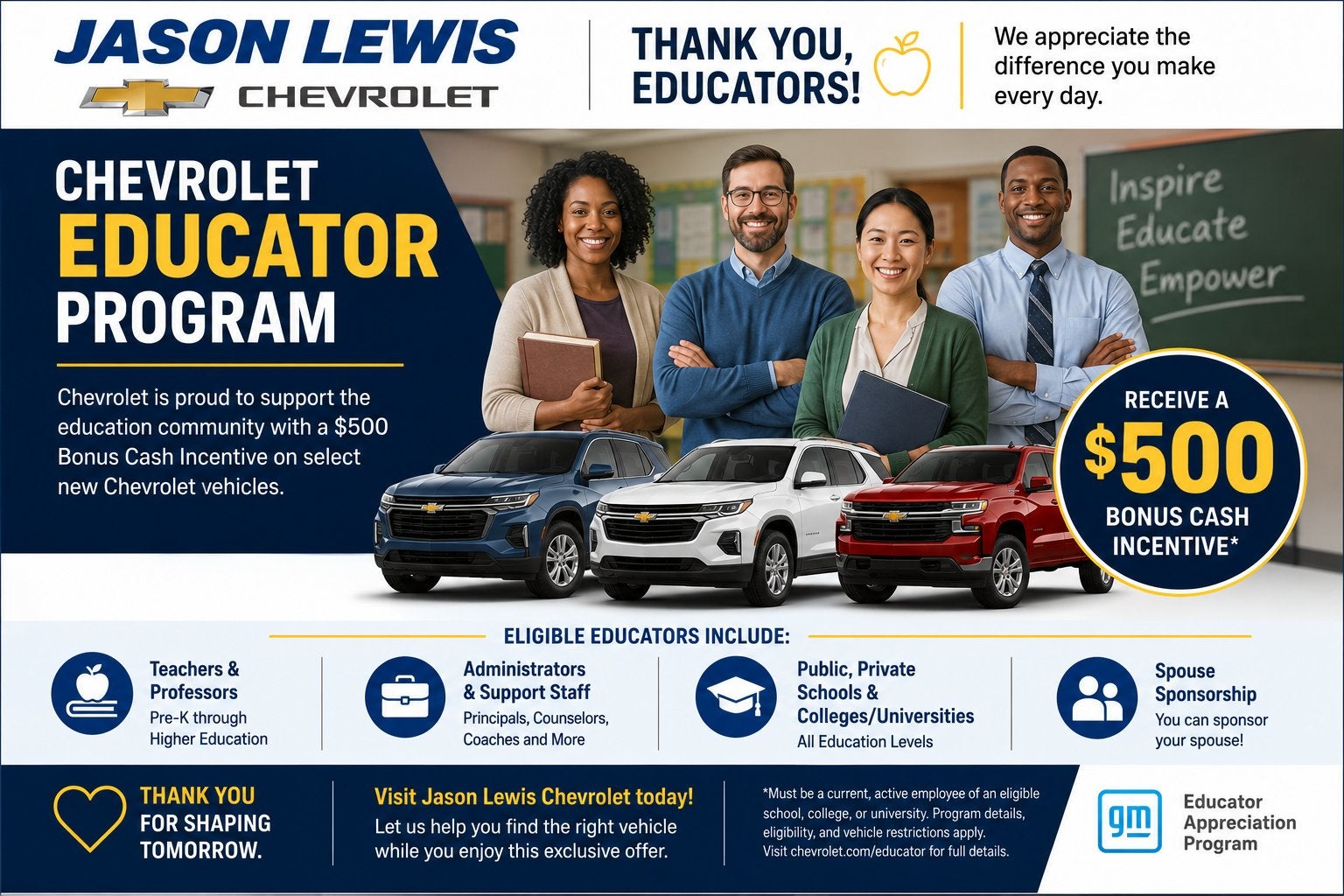 Chevrolet Educator 500 Incentive