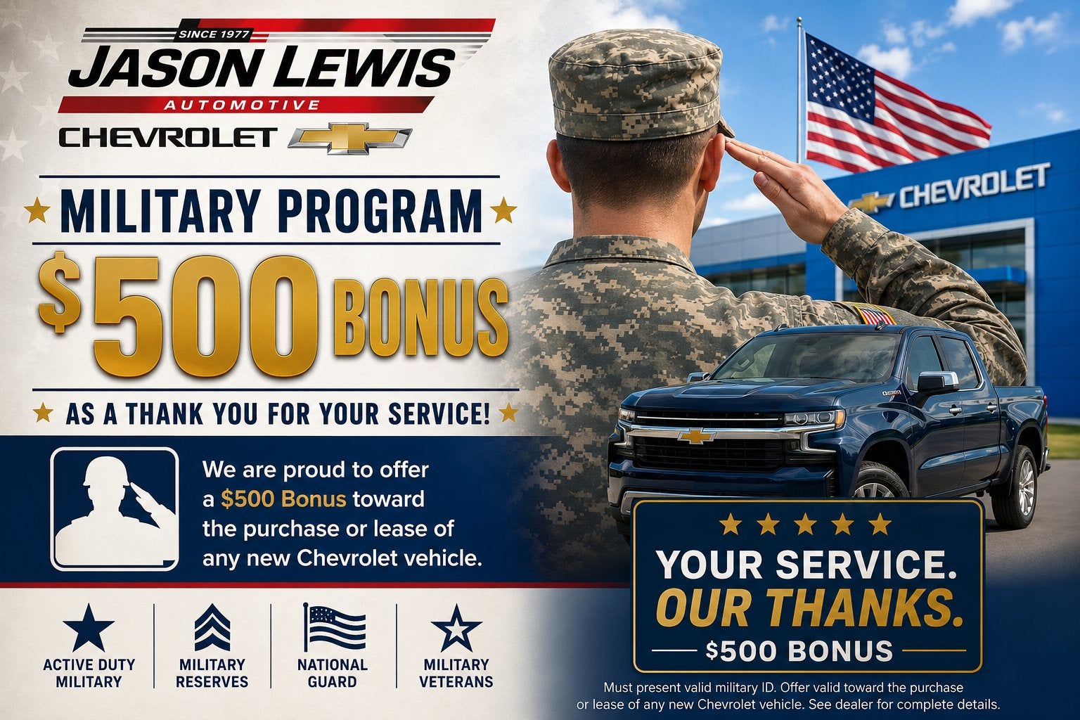 The Jason Lewis Chevrolet $500 College Graduate Bonus