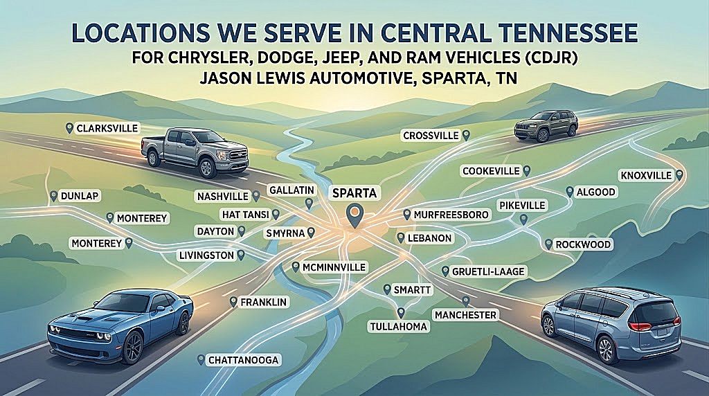 Jason Lewis Automotive Locations We Serve in Nashville and East and West Tennessee