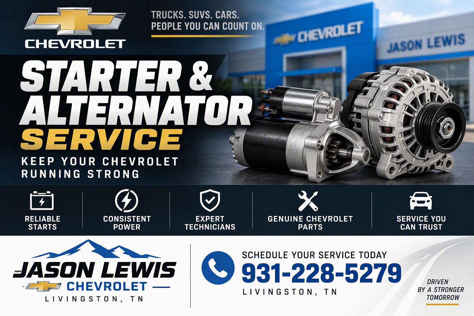 Starter Alternator Service | Jason Lewis Chevrolet in LIVINGSTON TN
